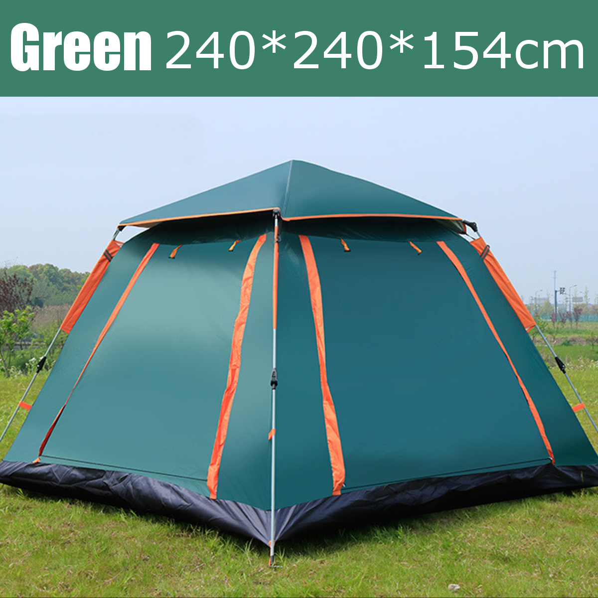 Cheap Goat Tents Outdoor Portable Beach Tent Camouflage Camping Tent for 6 to 7 Person Double Layer polyester fabric Tents Carry Bag Travel Tents 